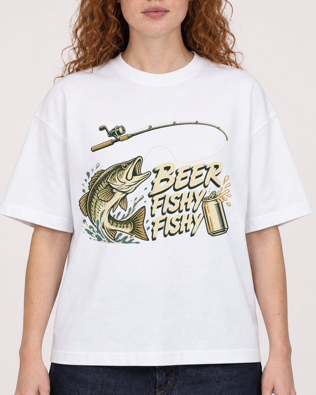 Mockup Boxy Heavyweight Tee White female close-up 09