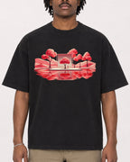 Mockup Boxy Heavyweight Tee Black male close-up 04