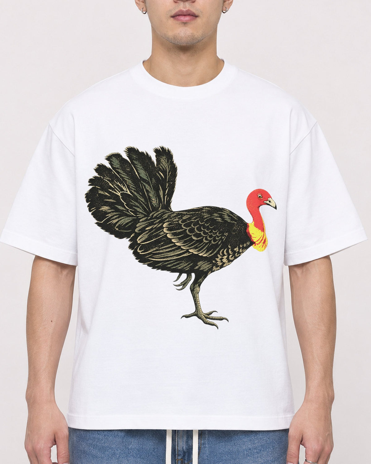 Mockup Boxy Heavyweight Tee White male close-up 13