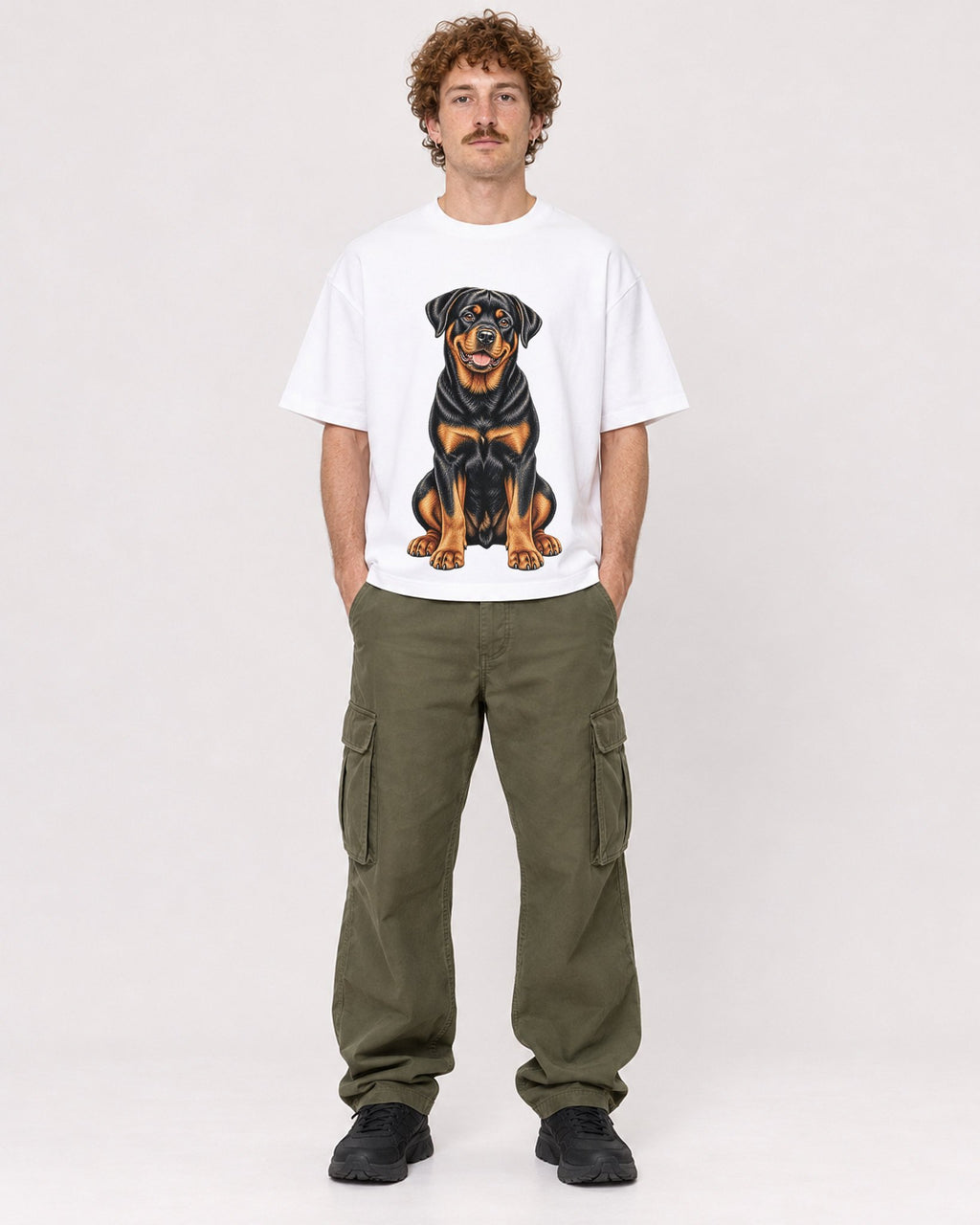 Mockup Boxy Heavyweight Tee White male full-body 09