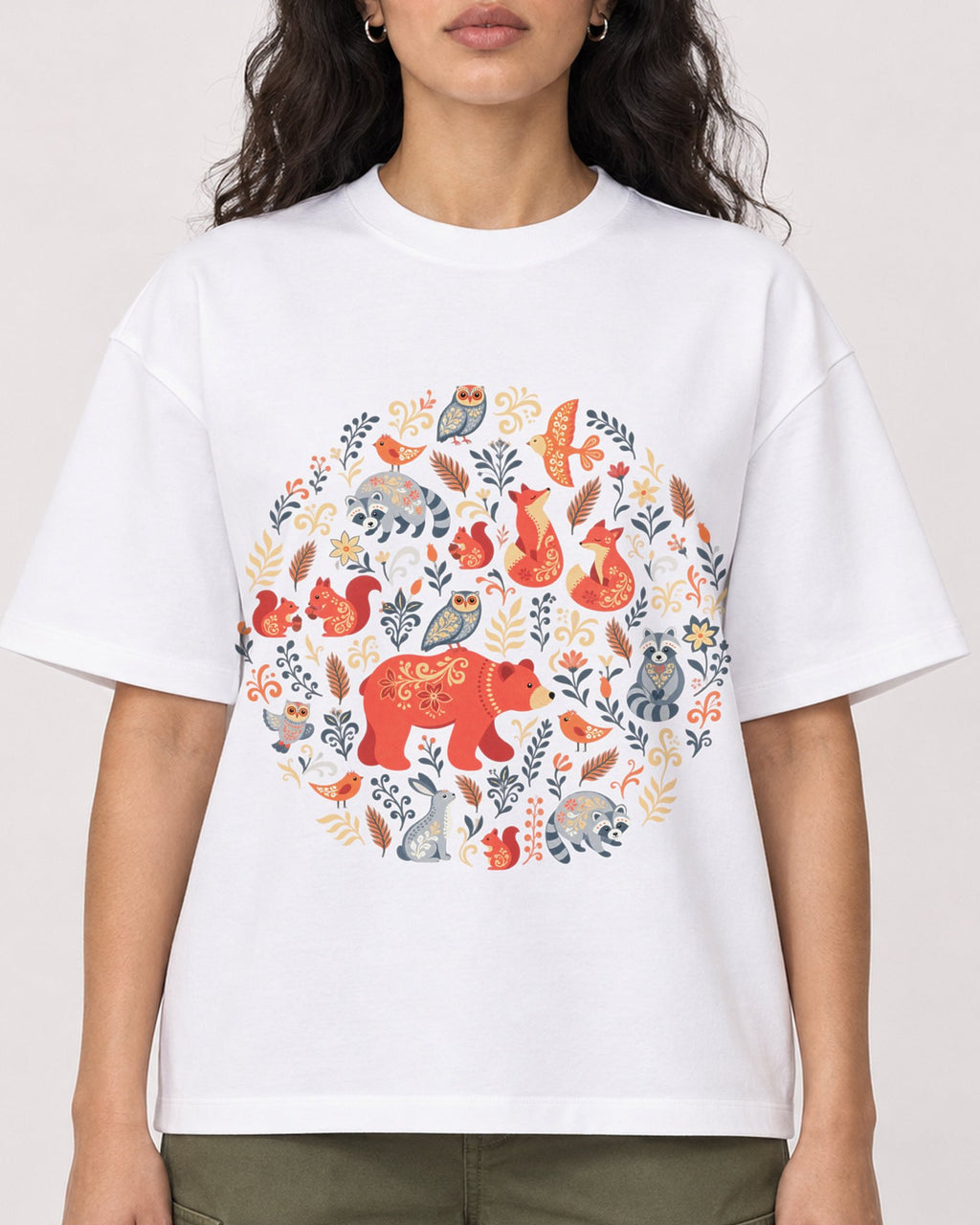 Mockup Boxy Heavyweight Tee White female close-up 07
