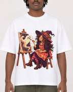 Mockup Boxy Heavyweight Tee White male close-up 04