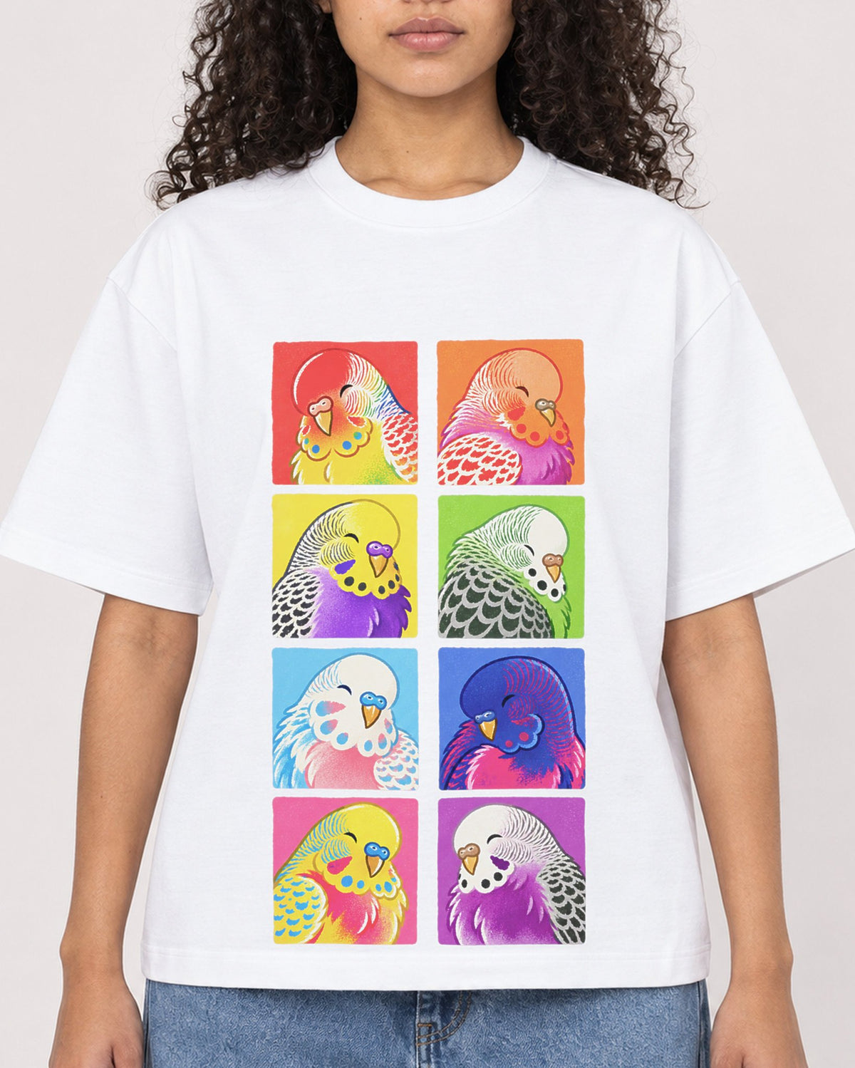 Mockup Boxy Heavyweight Tee White female close-up 10