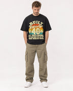 Mockup Boxy Heavyweight Tee Black male full-body 08