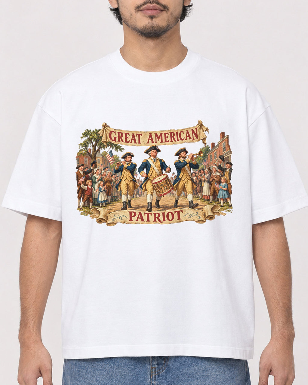 Mockup Boxy Heavyweight Tee White male close-up 02