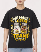 Mockup Boxy Heavyweight Tee Black male close-up 01