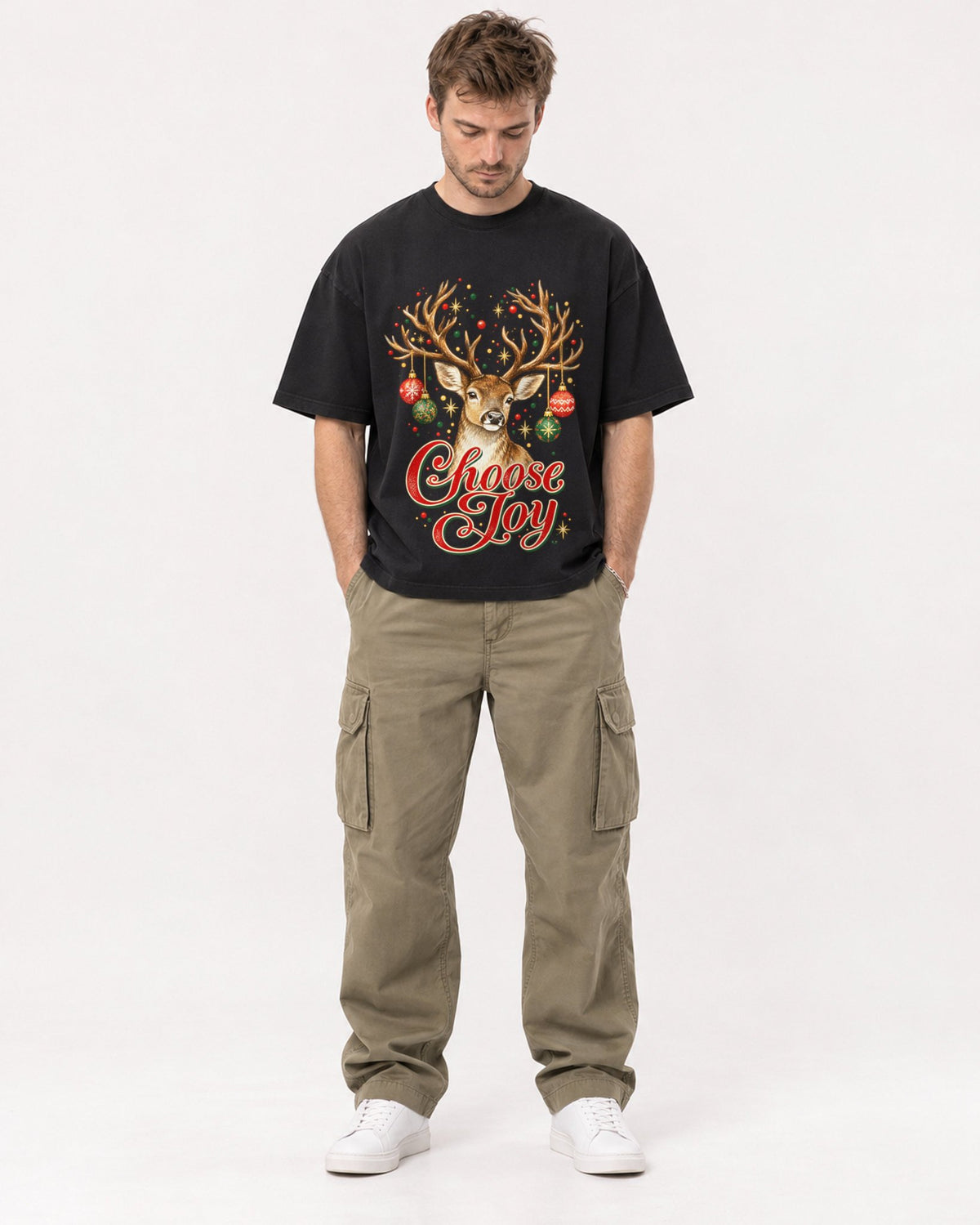Mockup Boxy Heavyweight Tee Black male full-body 08