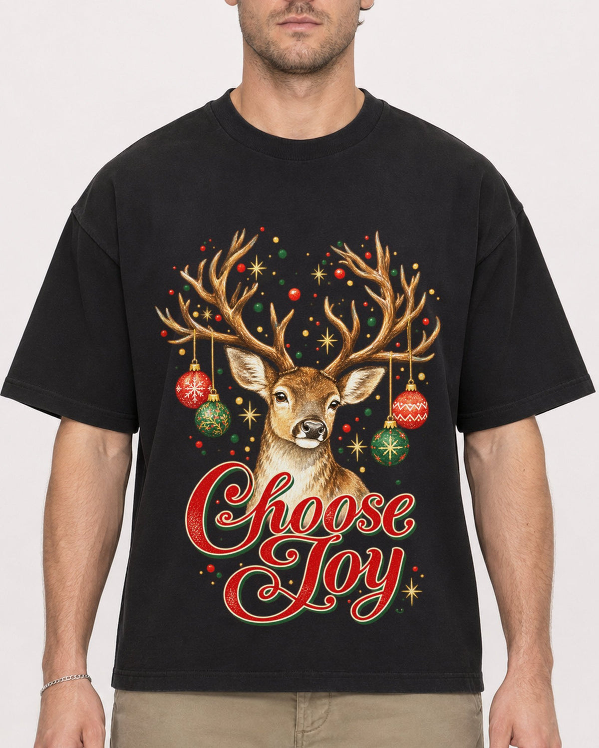 Mockup Boxy Heavyweight Tee Black male close-up 08