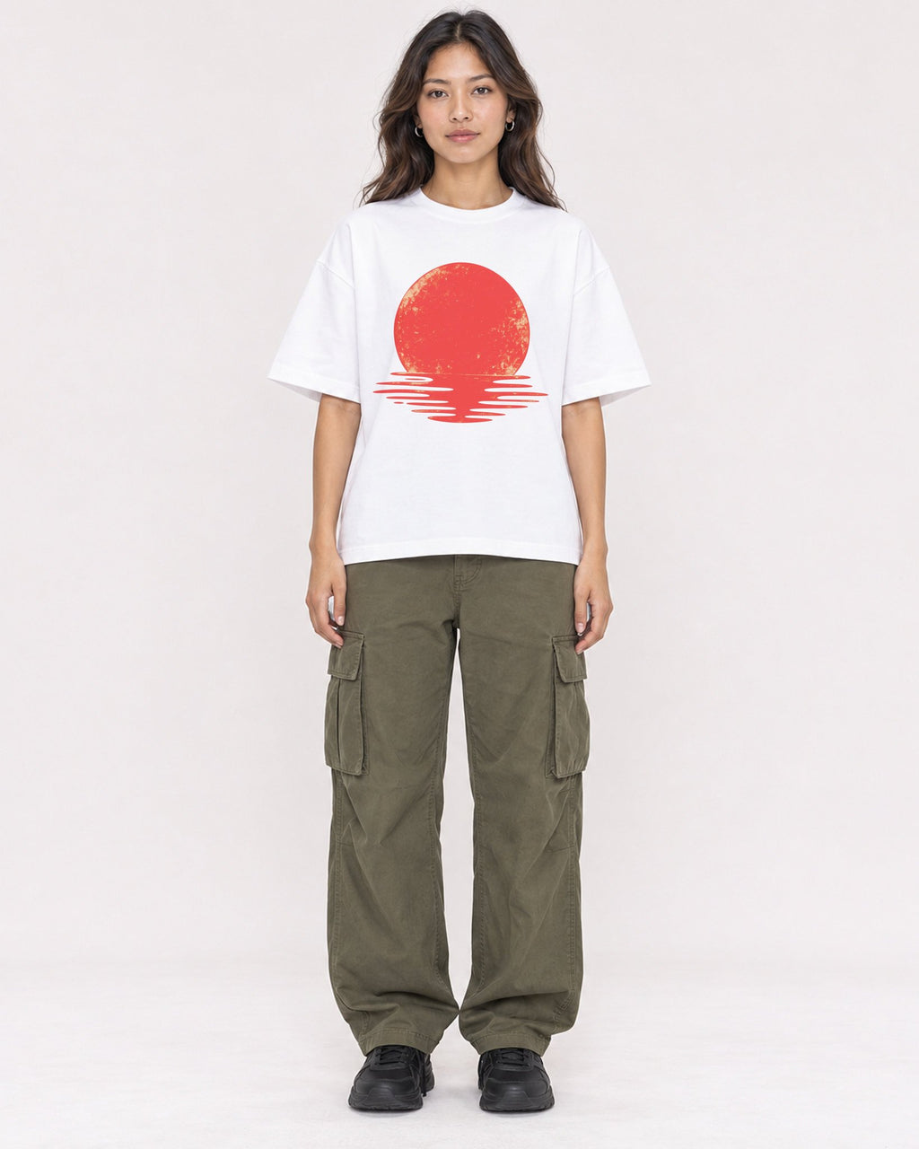 Mockup Boxy Heavyweight Tee White female full-body 02