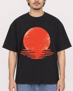 Mockup Boxy Heavyweight Tee Black male close-up 02