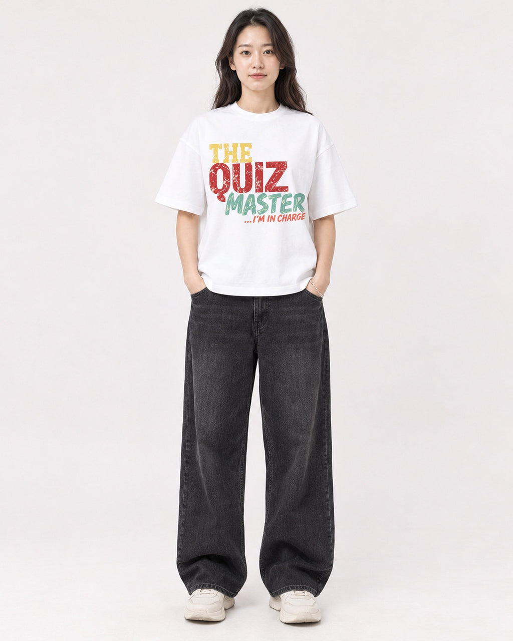 Mockup Boxy Heavyweight Tee White female full-body 03