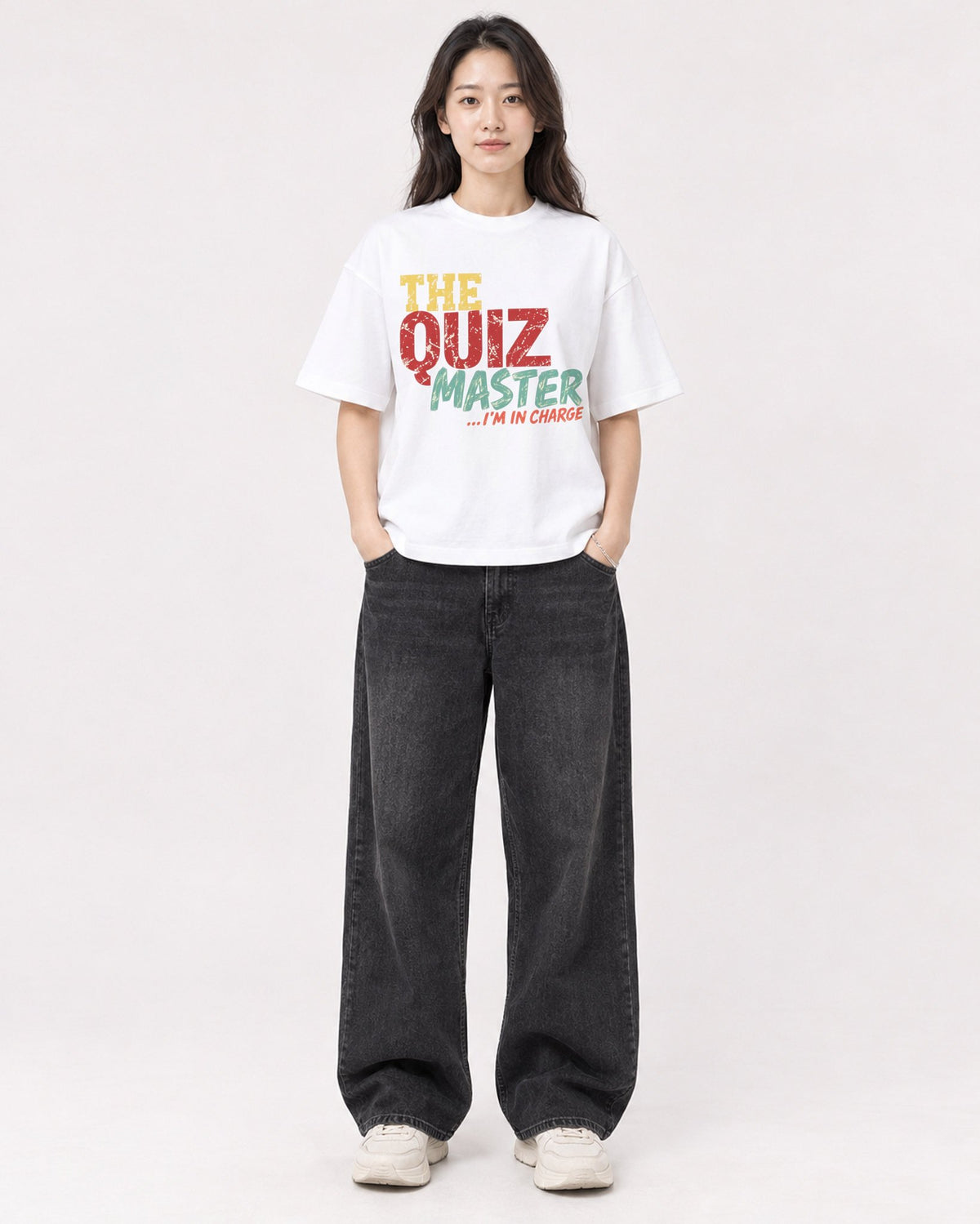 Mockup Boxy Heavyweight Tee White female full-body 03