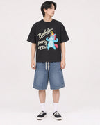 Mockup Boxy Heavyweight Tee Black male full-body 11
