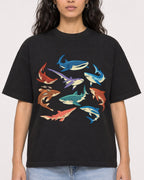 Mockup Boxy Heavyweight Tee Black female close-up 07