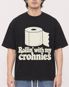 Mockup Boxy Heavyweight Tee Black male close-up 03