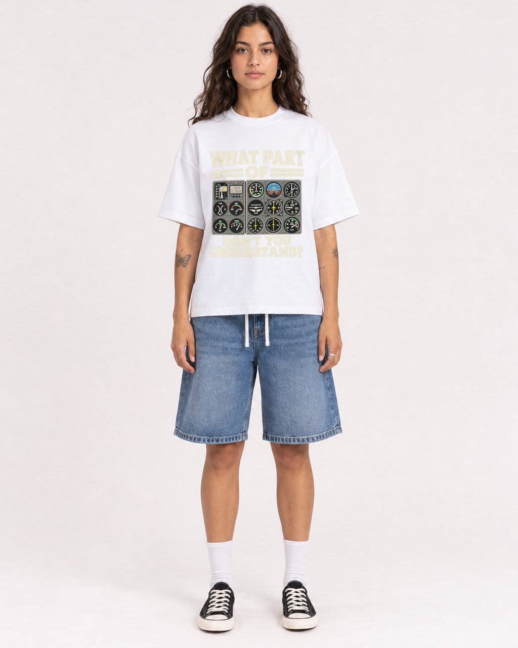 Mockup Boxy Heavyweight Tee White female full-body 06