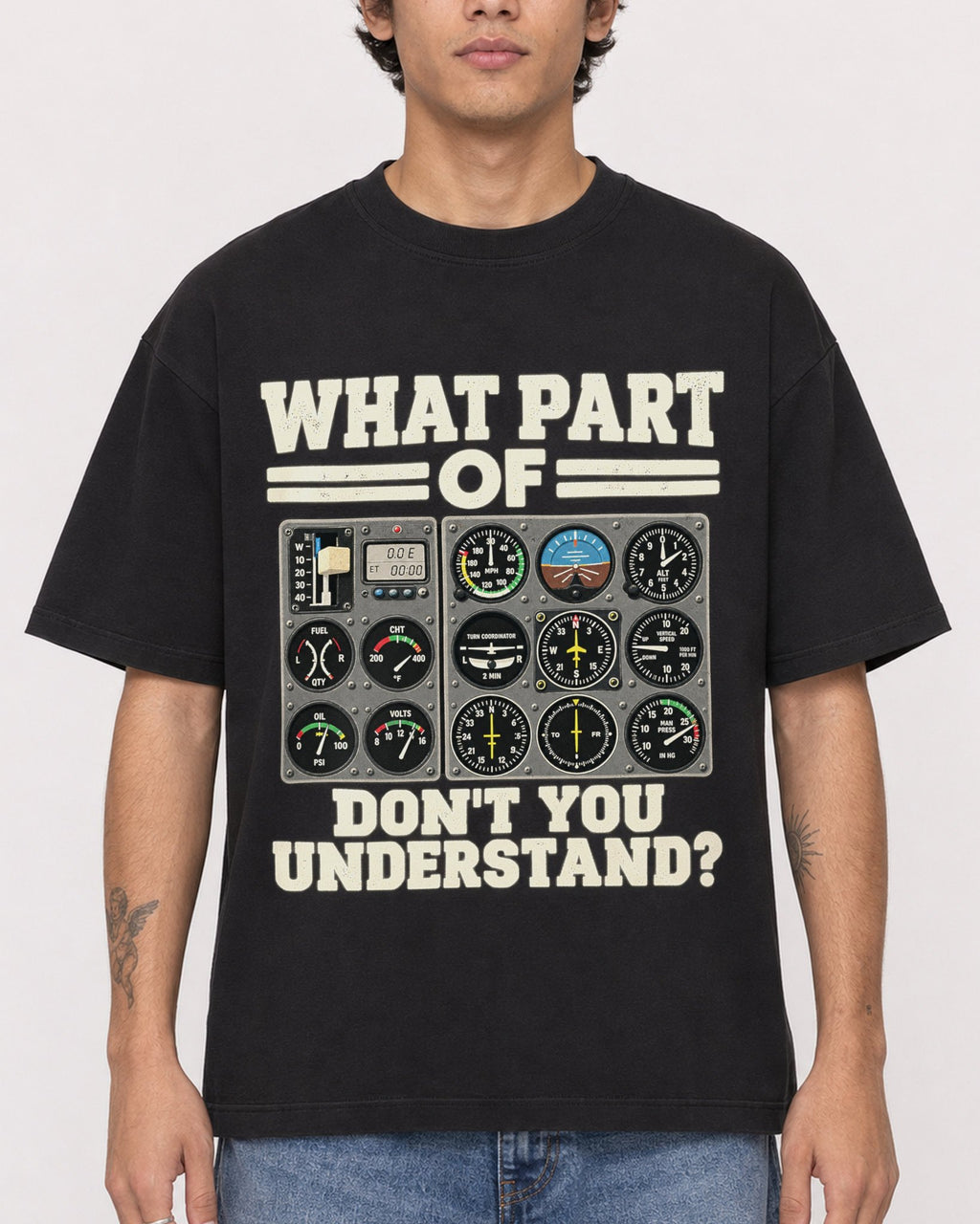 Mockup Boxy Heavyweight Tee Black male close-up 06