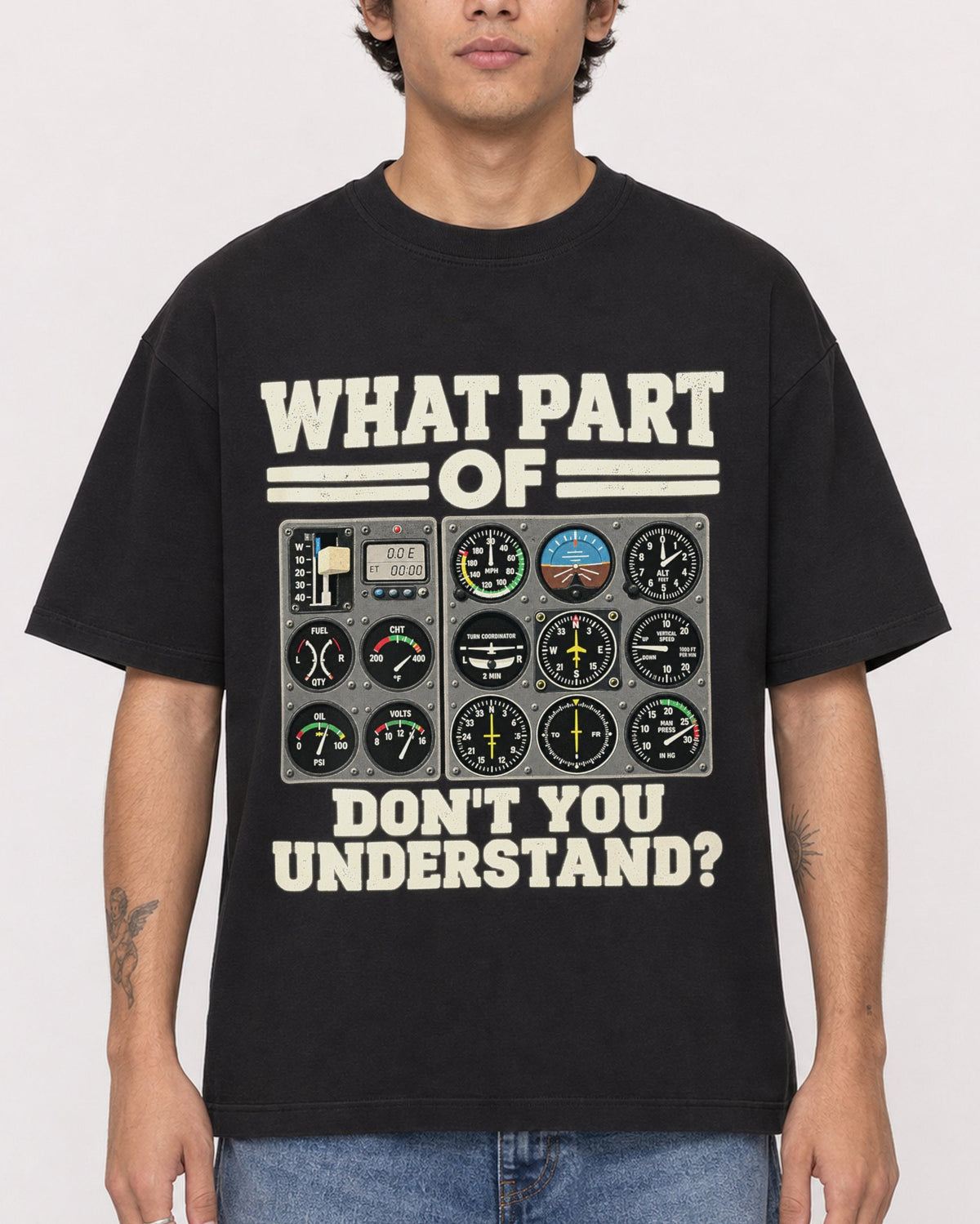 Mockup Boxy Heavyweight Tee Black male close-up 06