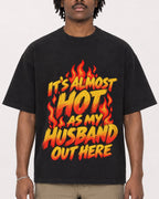Mockup Boxy Heavyweight Tee Black male close-up 04
