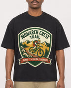 Mockup Boxy Heavyweight Tee Black male close-up 44