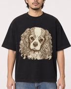 Mockup Boxy Heavyweight Tee Black male close-up 22
