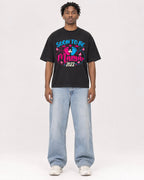 Mockup Boxy Heavyweight Tee Black male full-body 05