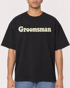 Mockup Boxy Heavyweight Tee Black male close-up 10