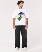 Mockup Boxy Heavyweight Tee White male full-body 10