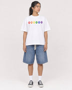 Mockup Boxy Heavyweight Tee White female full-body 16