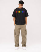 Mockup Boxy Heavyweight Tee Black male full-body 16
