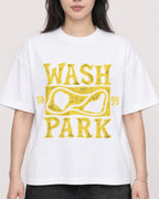 Mockup Boxy Heavyweight Tee White female close-up 13
