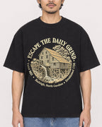 Mockup Boxy Heavyweight Tee Black male close-up 02