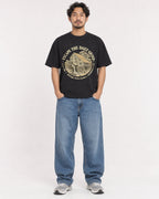 Mockup Boxy Heavyweight Tee Black male full-body 02