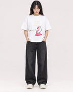 Mockup Boxy Heavyweight Tee White female full-body 13