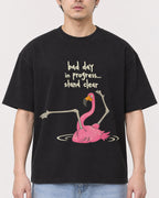 Mockup Boxy Heavyweight Tee Black male close-up 13