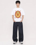 Mockup Boxy Heavyweight Tee White male full-body 01