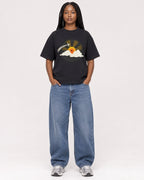 Mockup Boxy Heavyweight Tee Black female full-body 04