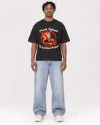 Mockup Boxy Heavyweight Tee Black male full-body 05