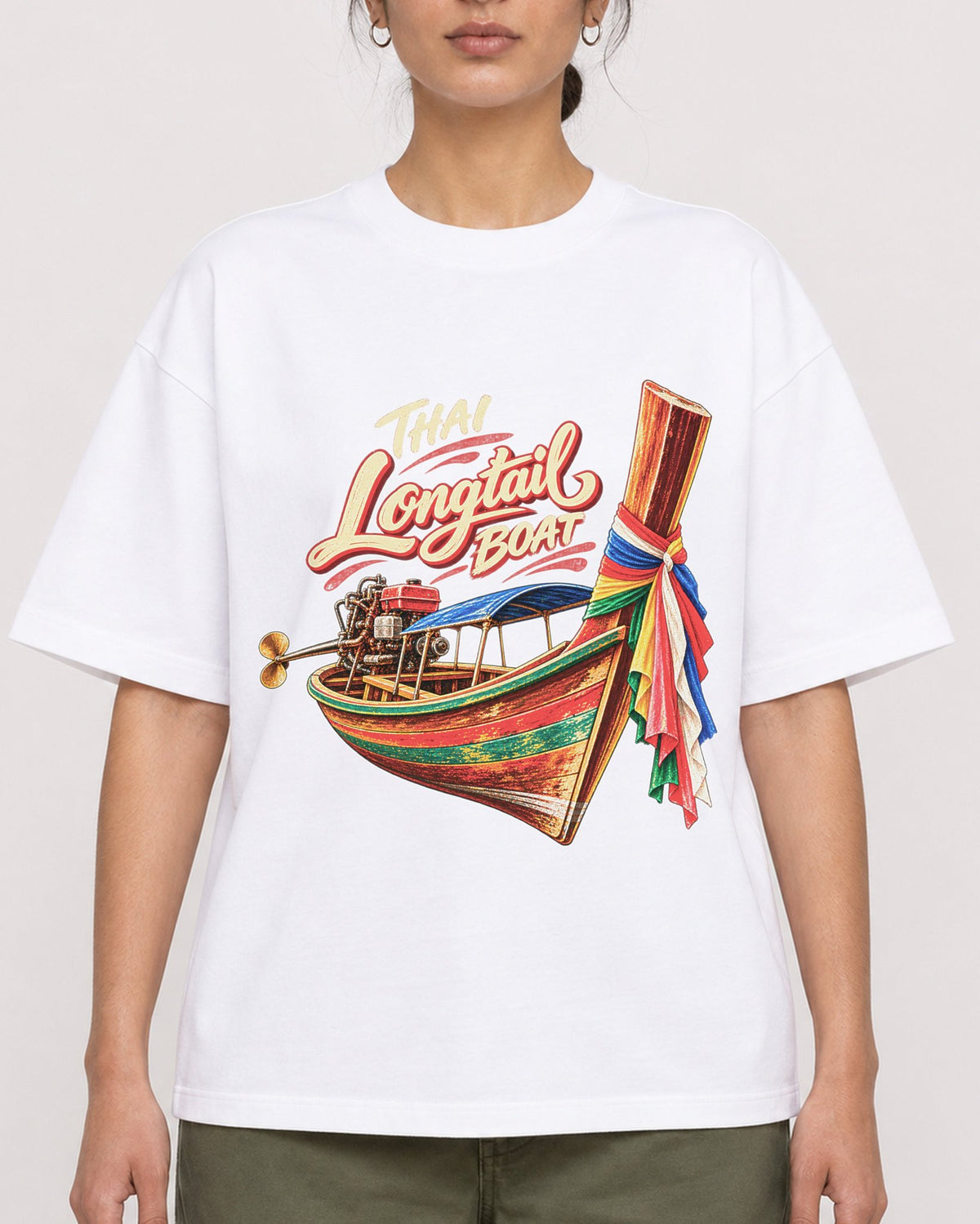 Mockup Boxy Heavyweight Tee White female close-up 17