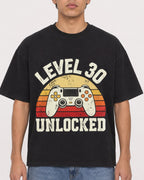 Mockup Boxy Heavyweight Tee Black male close-up 46