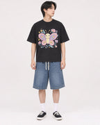 Mockup Boxy Heavyweight Tee Black male full-body 11