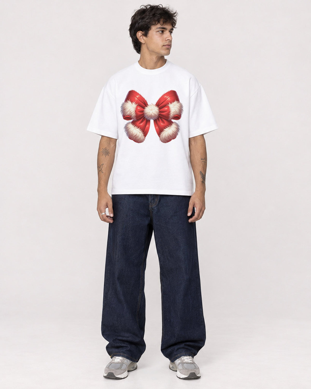 Mockup Boxy Heavyweight Tee White male full-body 06