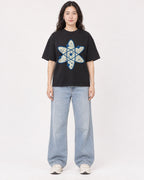 Mockup Boxy Heavyweight Tee Black female full-body 03