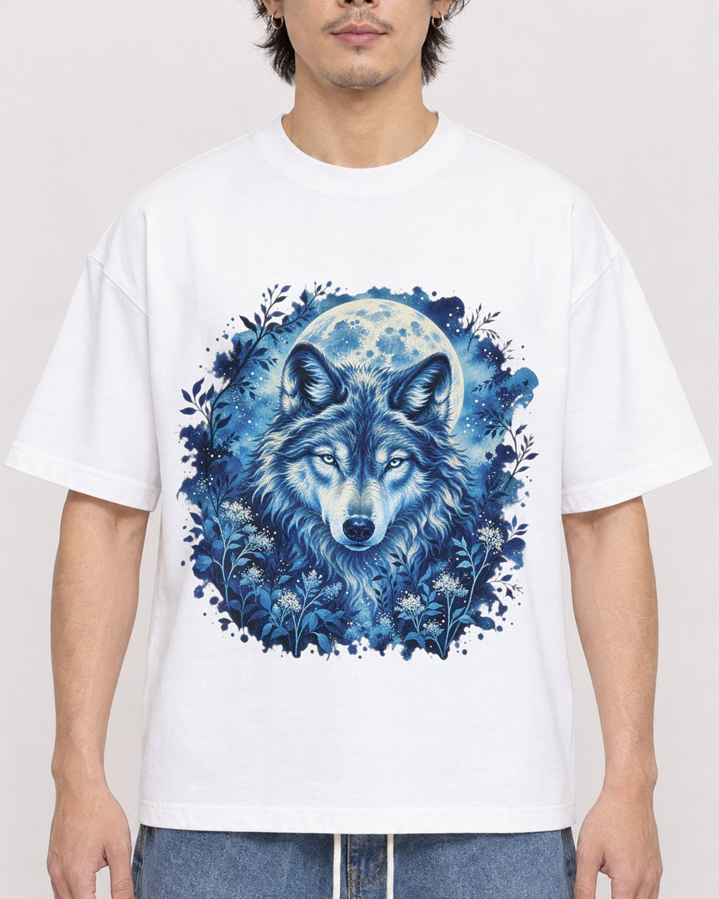 Mockup Boxy Heavyweight Tee White male close-up 03