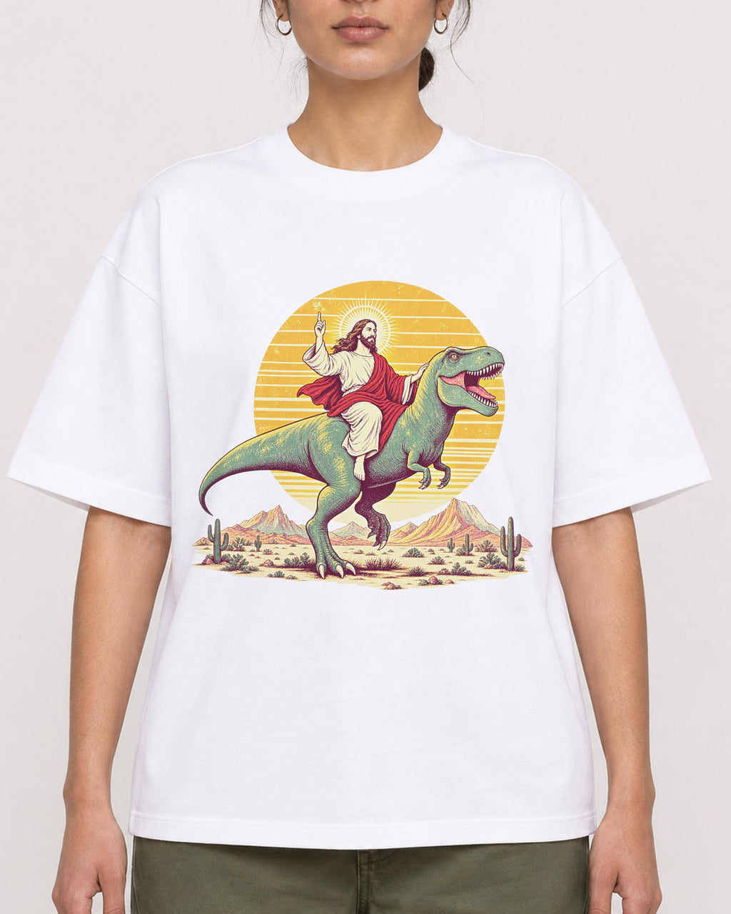 Mockup Boxy Heavyweight Tee White female close-up 17