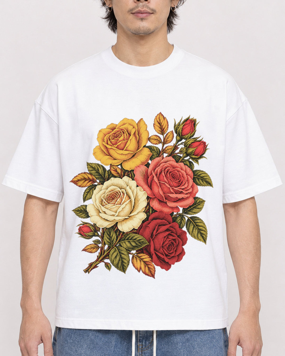 Mockup Boxy Heavyweight Tee White male close-up 03