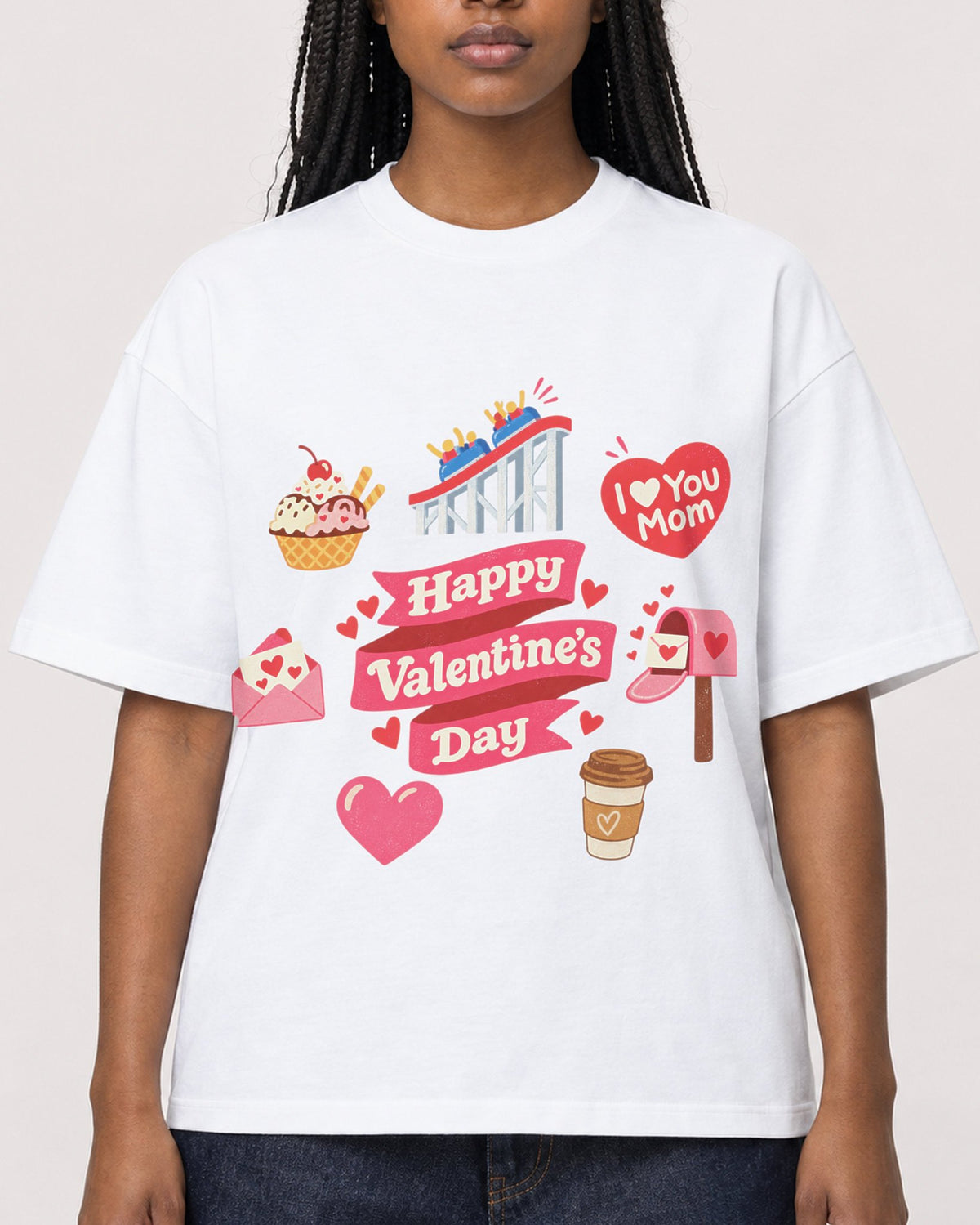 Mockup Boxy Heavyweight Tee White female close-up 04