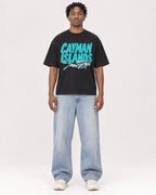 Mockup Boxy Heavyweight Tee Black male full-body 05