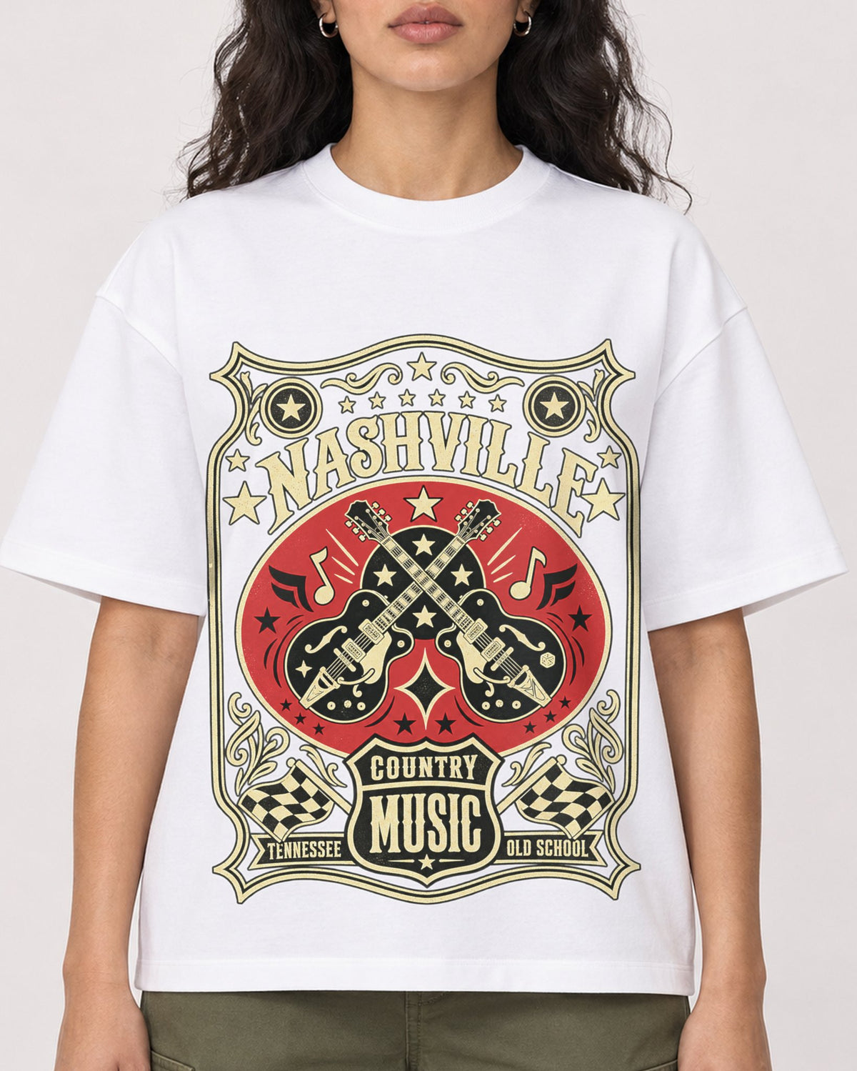 Mockup Boxy Heavyweight Tee White female close-up 07