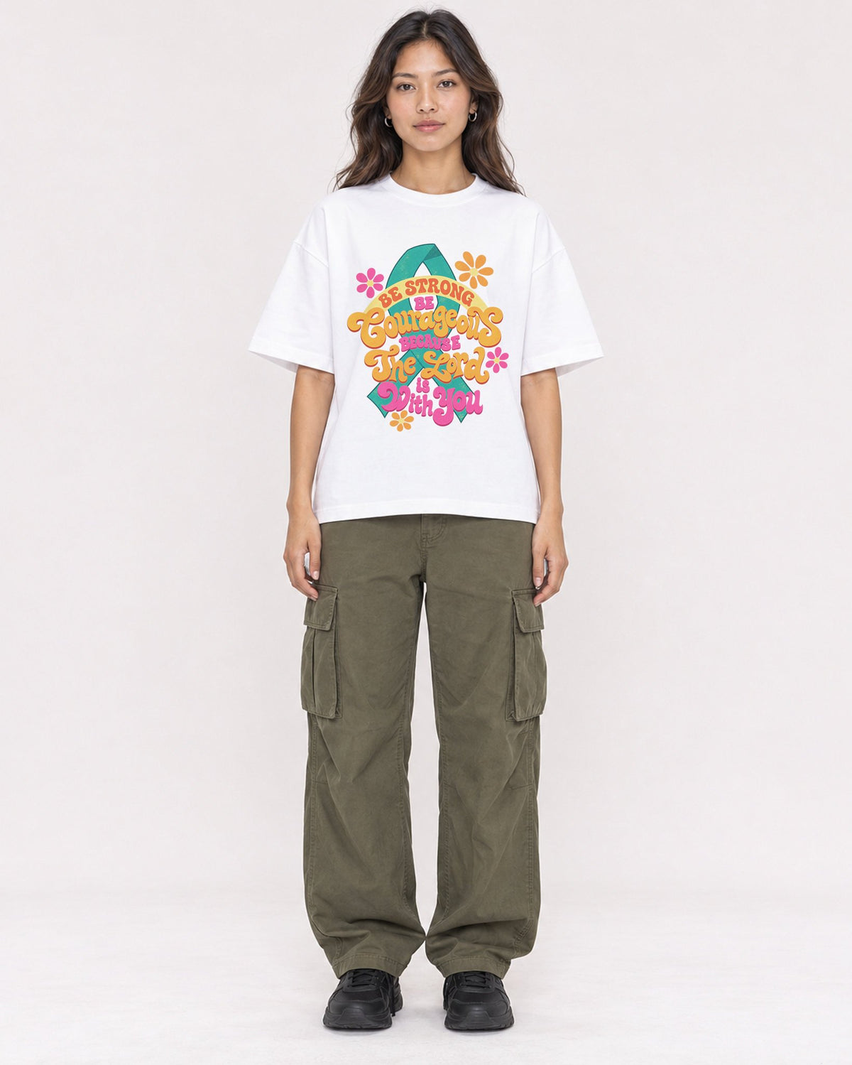 Mockup Boxy Heavyweight Tee White female full-body 02